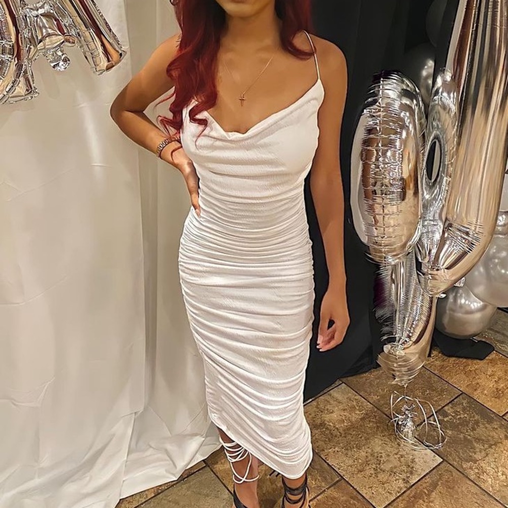 White Crinkle Dress